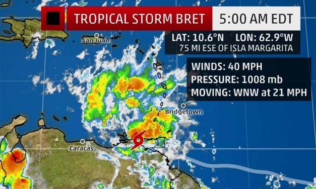 Tropical Storm Bret Becomes the 2nd Named Storm of the 2017 Hurricane Season