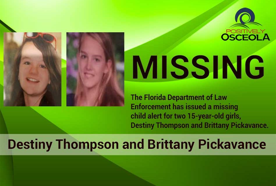 Florida Missing Child Alert Issued for 2 Teen Girls