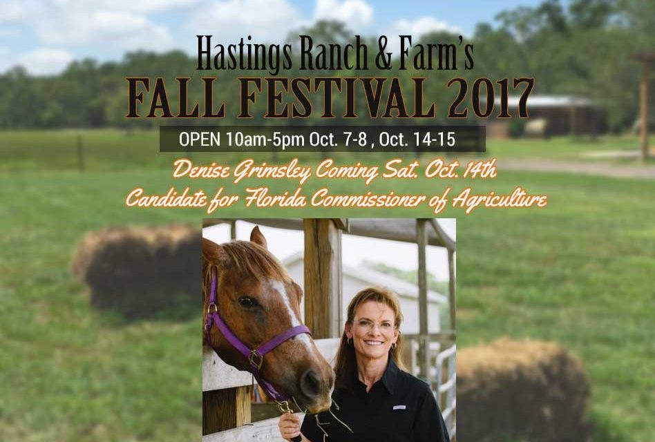 Hastings Fall Festival Welcomes  Denise Grimsley, Candidate for Florida Commissioner of Ag on Oct. 14th