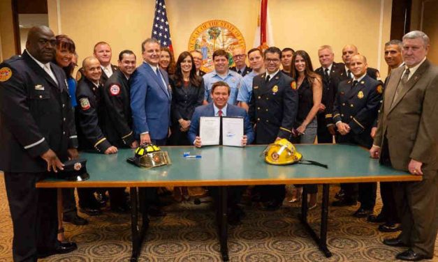 Governor Ron DeSantis signs the Florida Firefighters Cancer Coverage Bill into Law