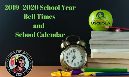Osceola School District Announces 2019-20 Bell Times and School Calendar