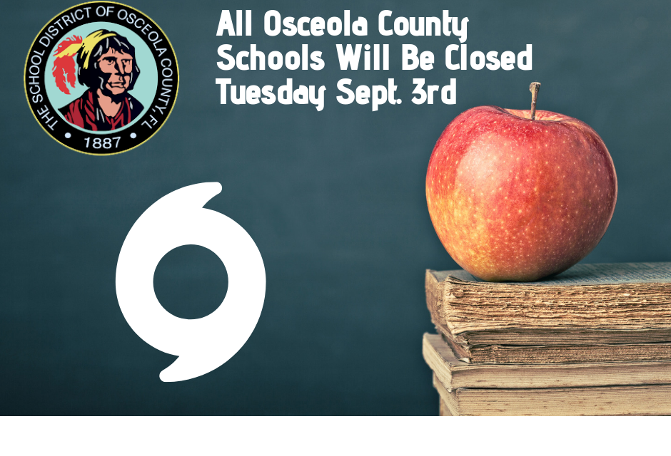 Osceola Schools to be Closed On Tuesday, September 3rd Due to Hurricane Dorian