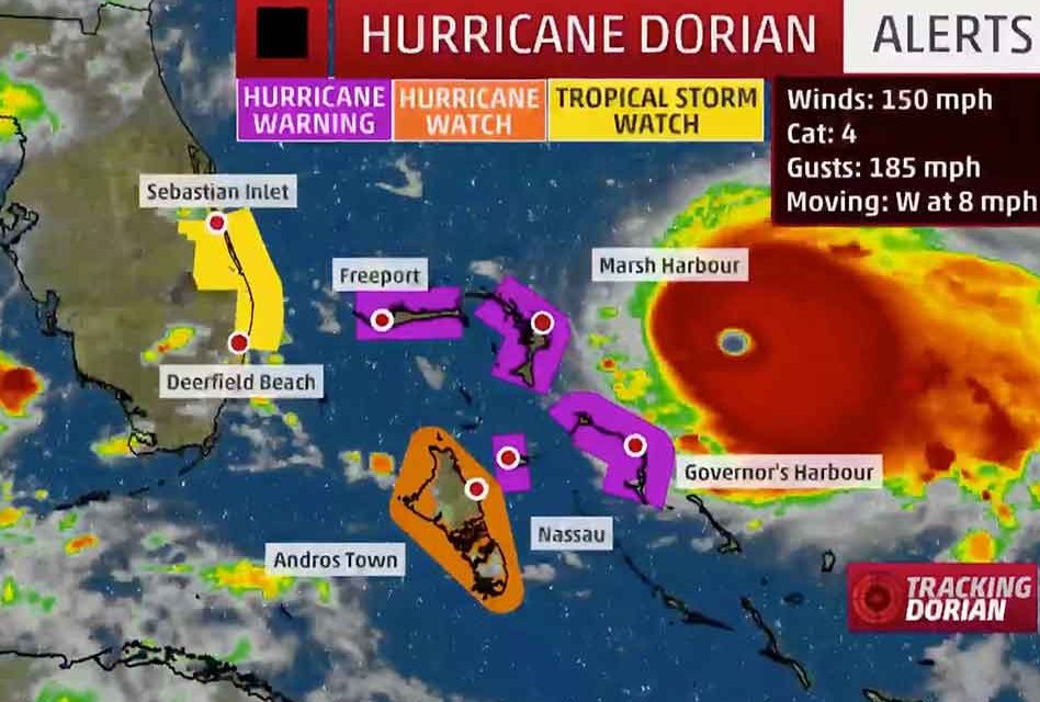 Hurricane Dorian Nears Bahamas as Strong Category 4; Danger From Florida Through Carolinas