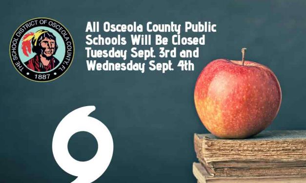 Osceola School District Schools To Be Closed On Tuesday and Wednesday Due to Cat 5 Hurricane Dorian