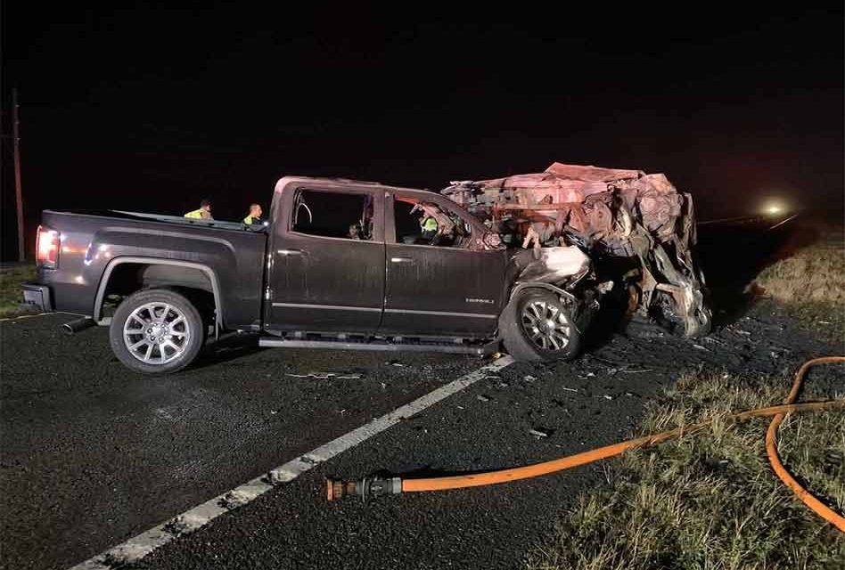 Two pickup trucks crash head-on in Osceola leaving one dead and two others seriously injured