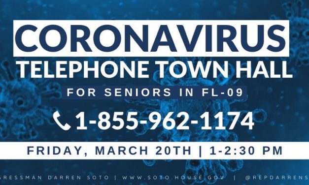 U.S. Representative Darren Soto to hold COVID-19 telephone town hall meeting at 1 p.m. today