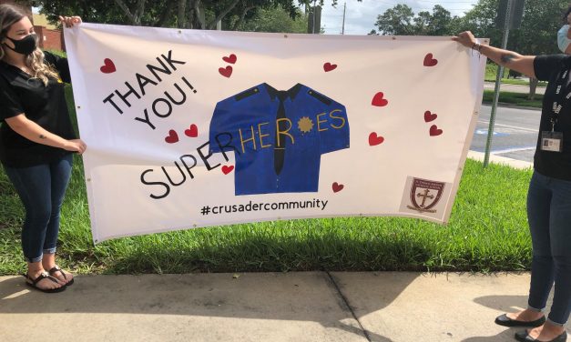 St. Thomas Aquinas’ school students stay connected to thank front-line employees with banners