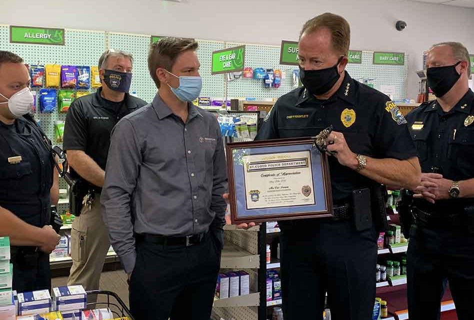 Prescriptions Unlimited honored for providing St. Cloud Police with essential supplies during the coronavirus pandemic
