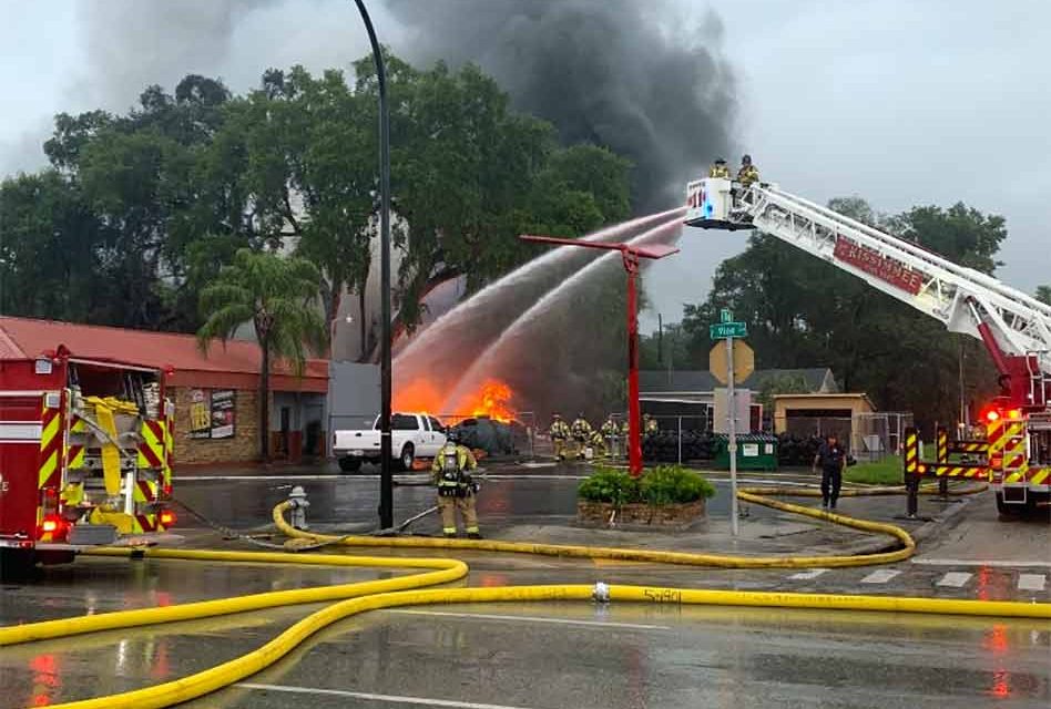 Kissimmee Fire Department prevents tire fire from turning into commercial building blaze