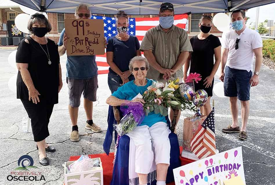 Community comes together to wish a very happy 99th birthday to St.Cloud resident, Pat Rudd!