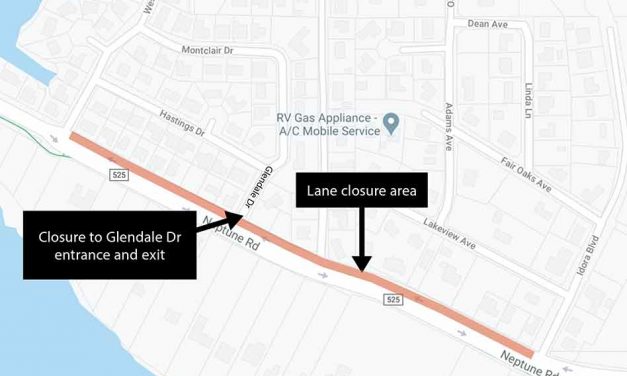 Toho Water announces temporary lane closures on Neptune Rd. today, August 13