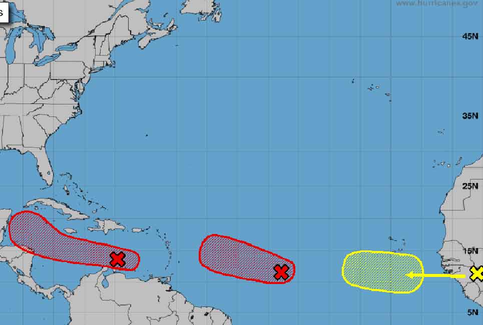 National Hurricane Center watching two tropical waves developing in the ...