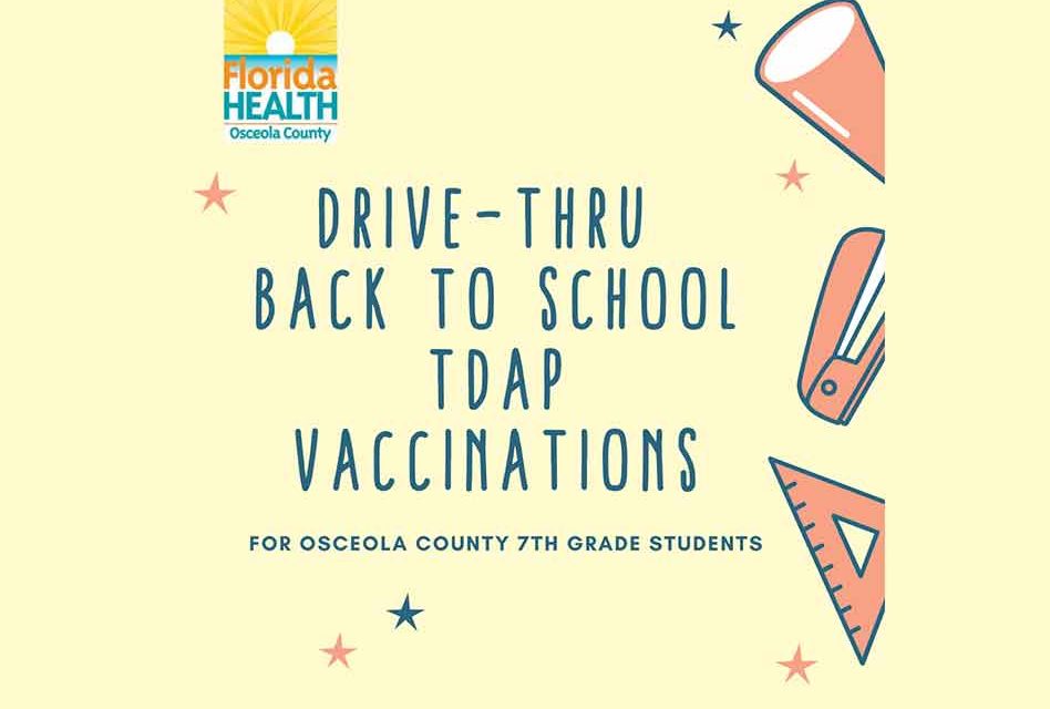 Osceola County Health Department to offer free TDAP vaccinations for 7th graders