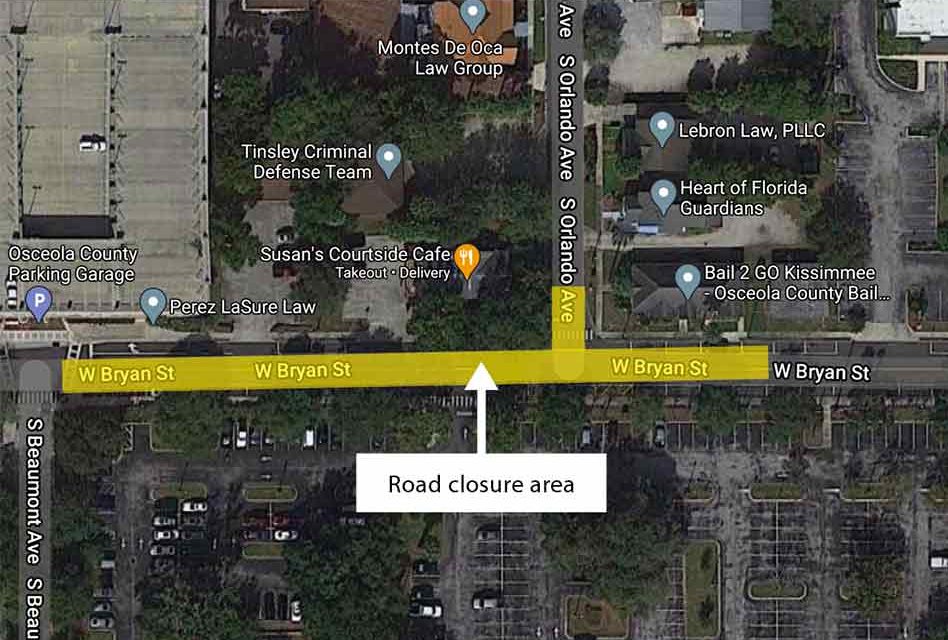 Toho Water announces temporary closure to thru traffic on W. Bryan Street for sewer project