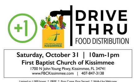 Free Food Distribution Drive-Thru on October 31 from 10am-1pm at First Baptist Church of Kissimmee