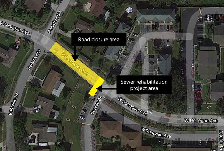 Closure to thru traffic on West Donegan Avenue to begin on October 19 for sewer rehab project