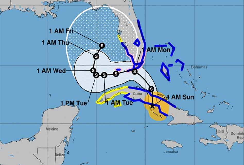 Tropical Storm continues to strengthen and edge closer to Florida