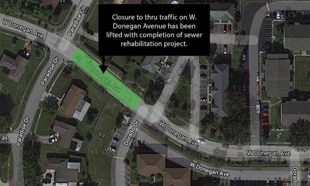 Toho Water announces West Donegan Avenue closure lifted after completion of sewer project