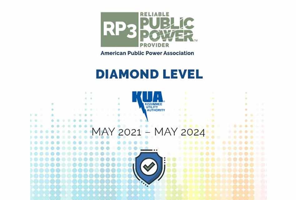 KUA nationally recognized as Reliable Public Power Provider at diamond level