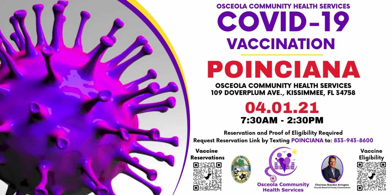 Osceola Community Health Services in Poinciana to host COVID-19 vaccines Thursday and Friday, registration required