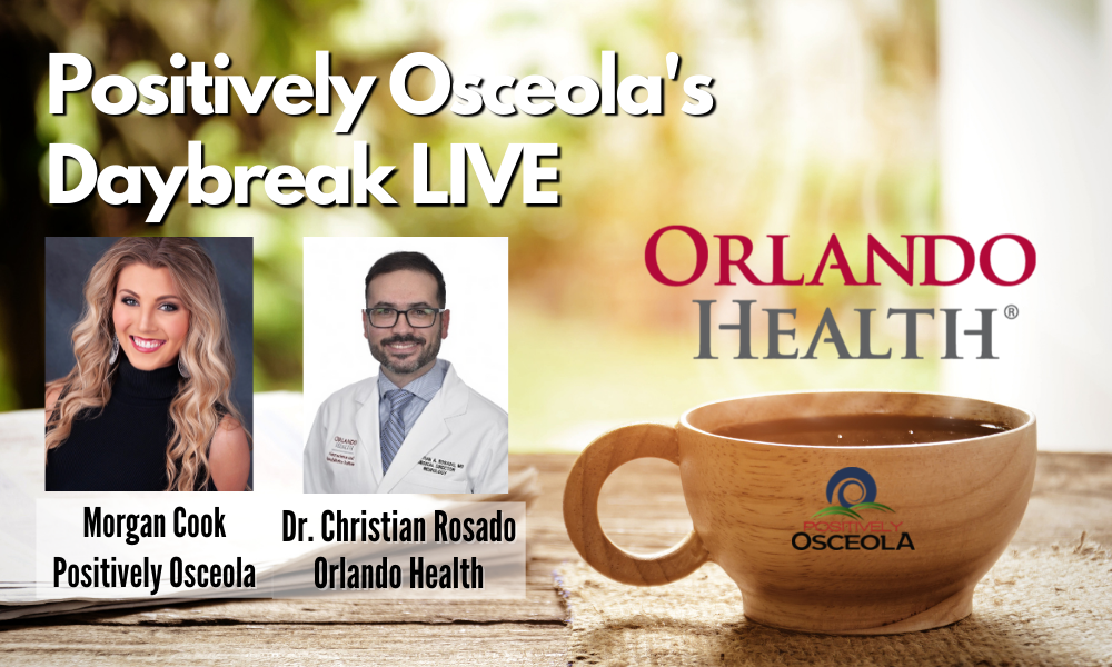 Today’s Daybreak LIVE show at 9am to feature Orlando Health’s Dr. Christian Rosado, discussing COVID-19 long haulers