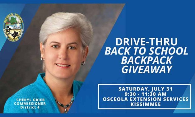 Osceola County to host Back to School  Backpack Drive-thru Giveaway with Commissioner Cheryl Grieb