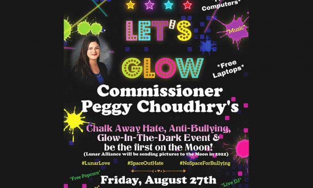 Commissioner Peggy Choudhry to Host Anti-Bullying Student Event “Chalk Away Hate” Friday, August 27