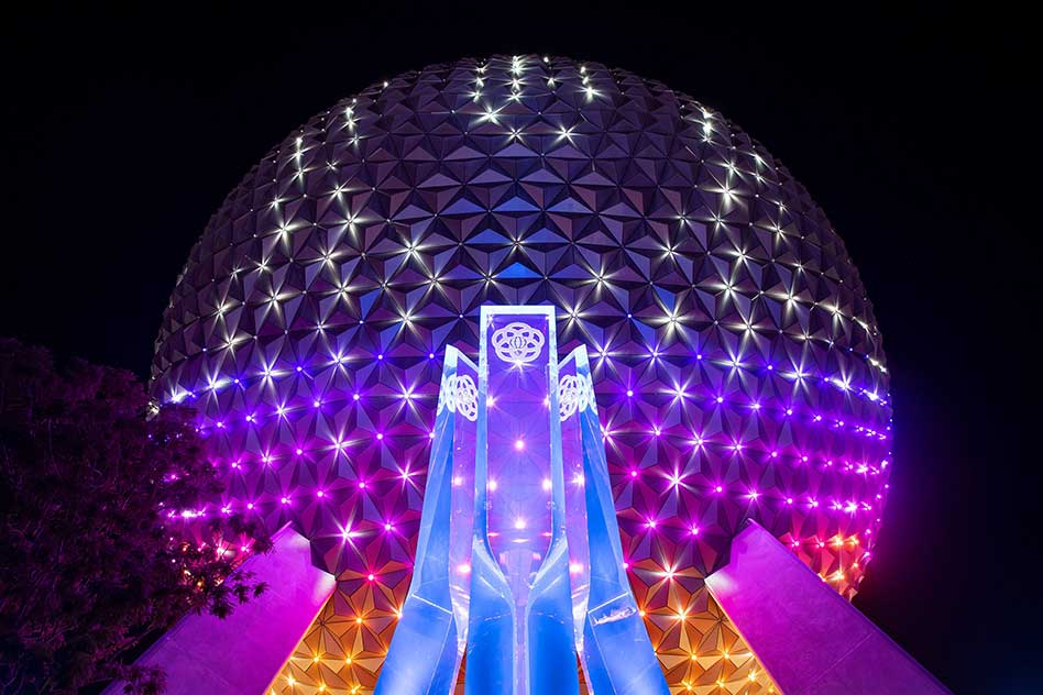 First look at new “Beacons of Magic” Lighting in Epcot