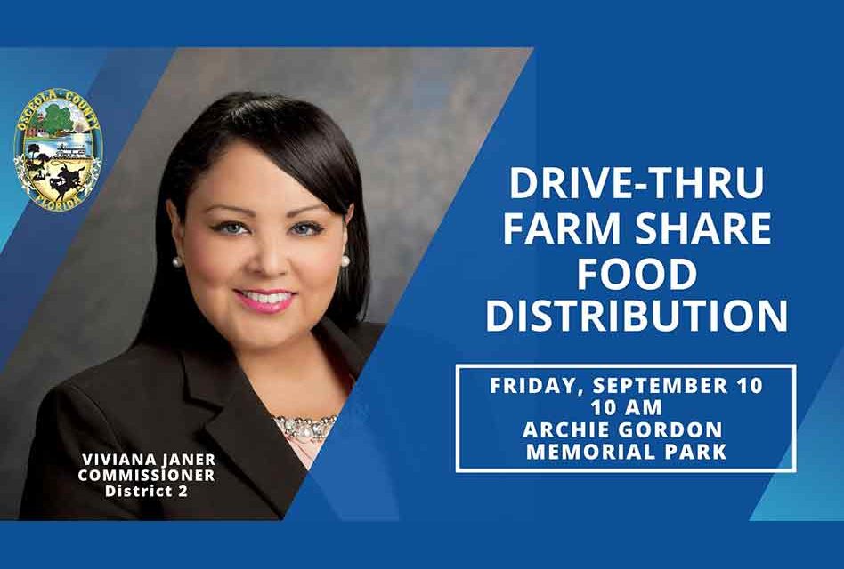 Osceola Commissioner Viviana Janer and Farmshare to host food distribution event Friday September 10