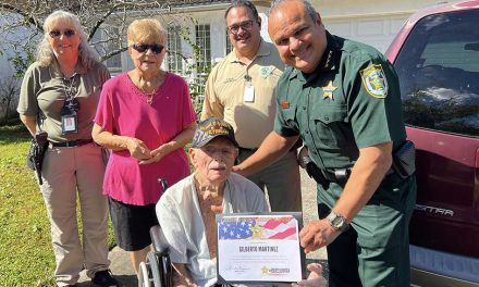 Osceola County Sheriff Marcos Lopez Honors 95 year-old WW II Veteran in Kissimmee