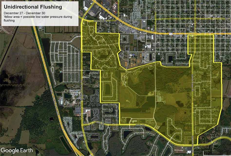 City of St. Cloud continues to clean water lines with unidirectional flushing this week