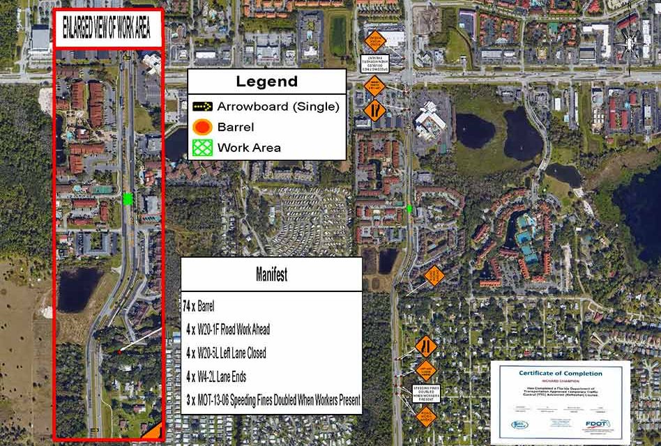 Shifting lane closures on Poinciana Blvd south of US 192 intersection to begin January 18