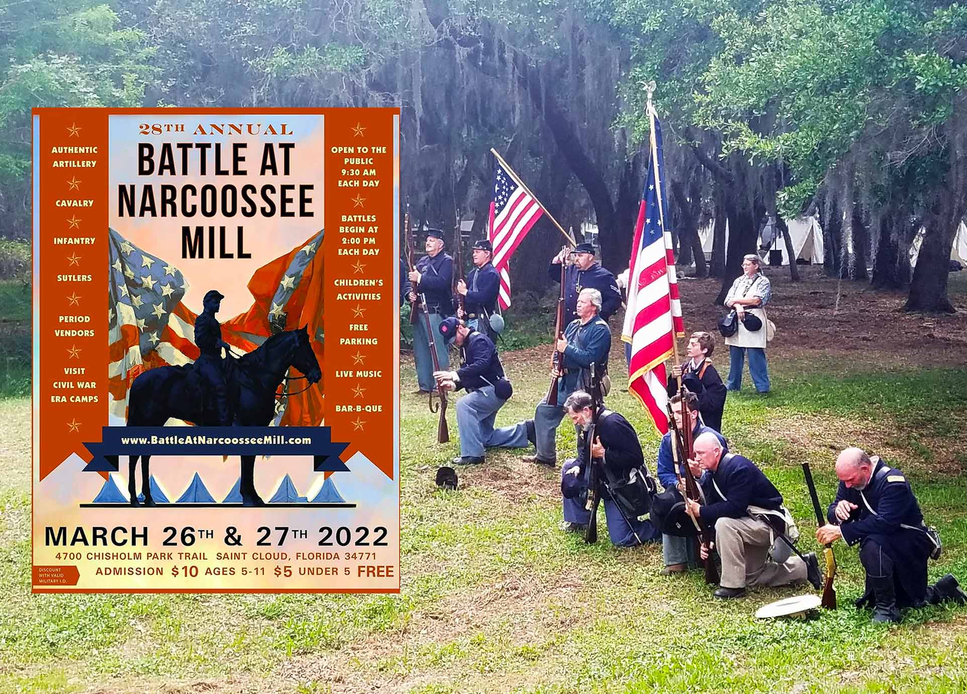 Battle at Narcoossee Mill Returns to St. Cloud's Chisolm Park March 2627