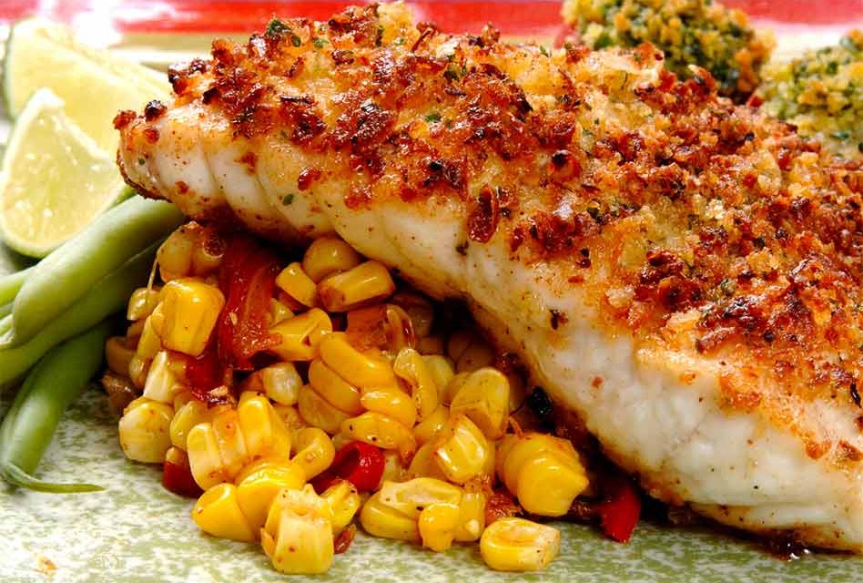 Florida Grouper with Roasted Corn and Peppers, It’s Positively Delicious