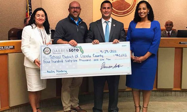 Florida Congressman Darren Soto presents $461,001 to NeoCity Academy at Osceola School Board Meeting