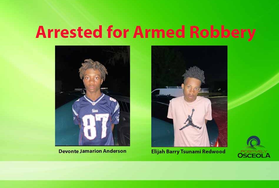 Two men arrested for armed robbery of elderly man and woman at knifepoint in Kissimmee Walmart parking lot