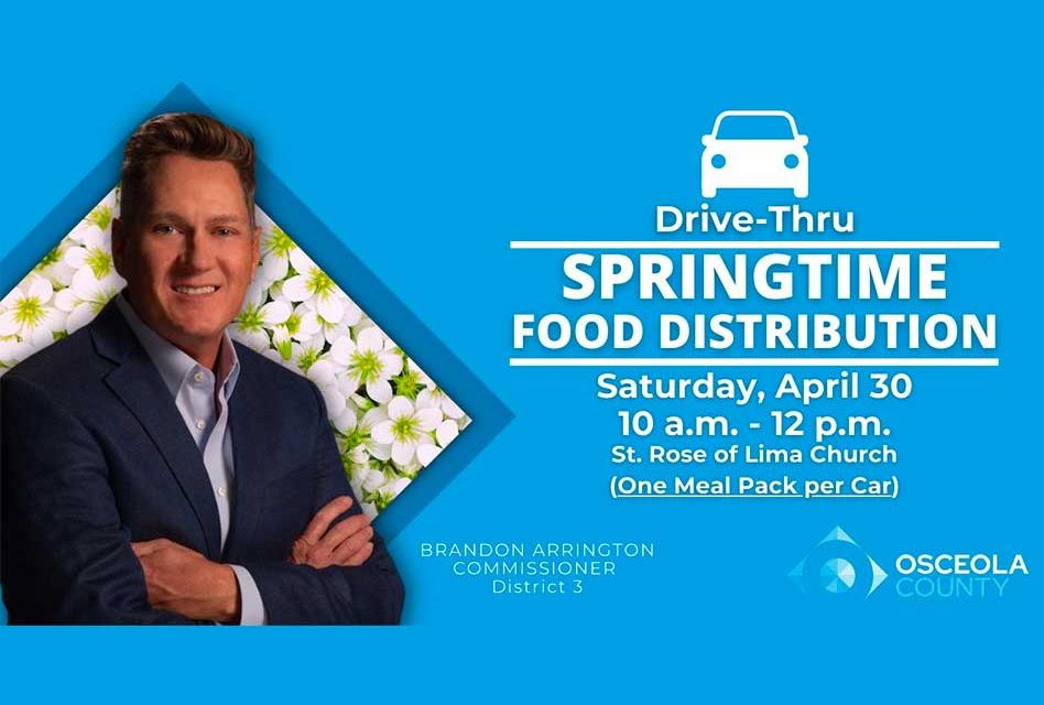 Osceola County Chairman Brandon Arrington to host drive-thru Springtime food distribution Saturday April 30