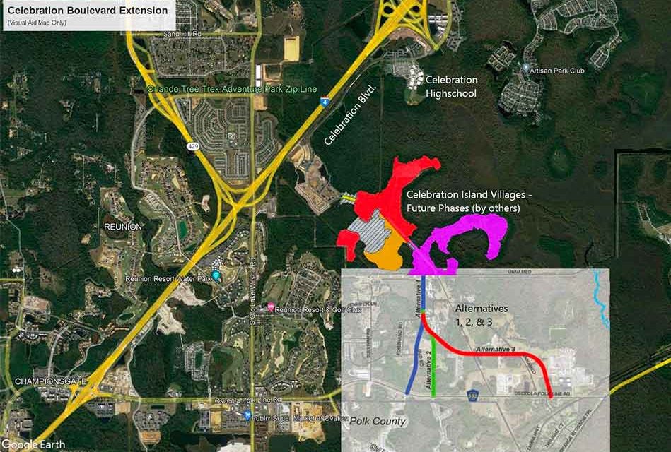 Osceola County to Hold Public Meeting Thursday to Assess Routes for Extension of Celebration Boulevard
