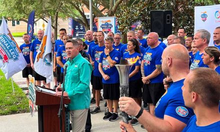 Special Olympics Athletes , Law Enforcement Runners stop into Kissimmee on their way to 2022 Games