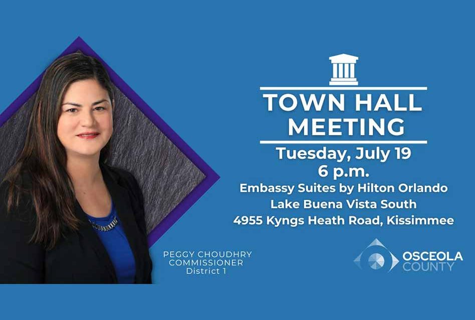 District 1 Commissioner Peggy Choudhry to host Town Hall July 19 at 6pm
