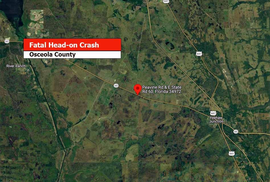 Head-on crash Sunday night leaves 72-year-old woman dead in Osceola County