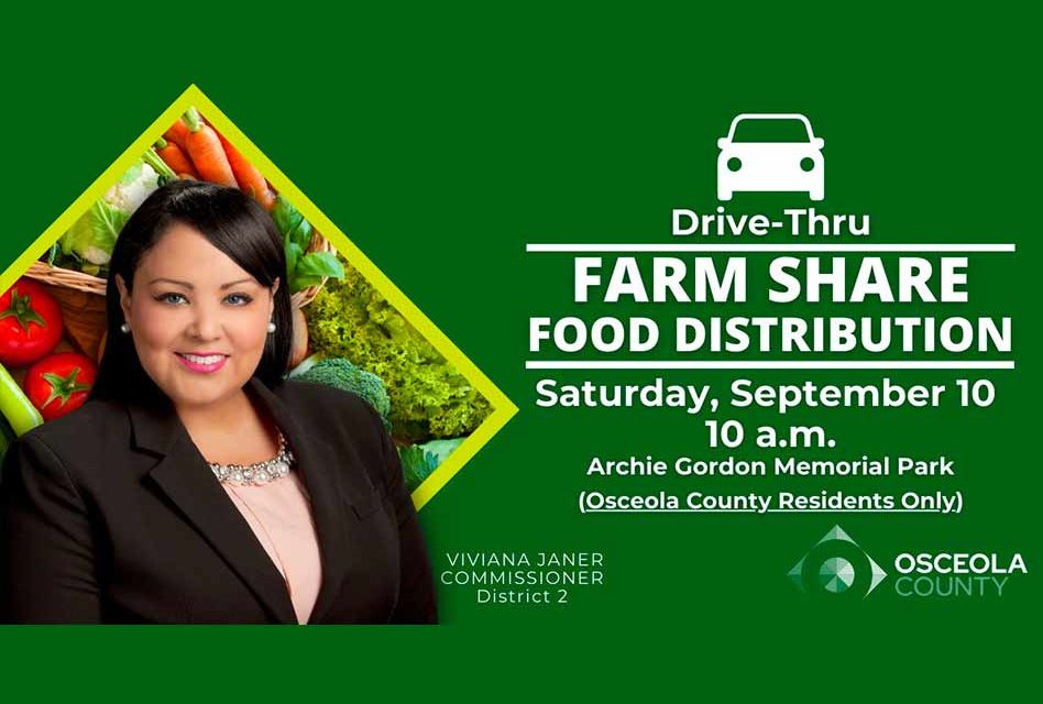 Osceola Commissioner Viviana Janer to host Farm Share food distribution Saturday September 19 at 10am