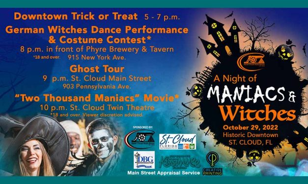 St. Cloud to host trick or treat event 5-7pm tonight, broom/witch dancing contest at 8pm, ghost tour at 9pm, 2000 maniacs movie at 10pm