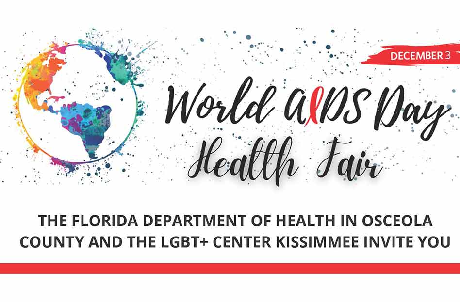 FDOH Osceola, LGBT+ Center Kissimmee to Host World Aids Day Health Fair December 3