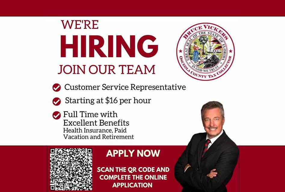 Osceola County Tax Collector’s Office to host Job Fair Today at Campbell City Office
