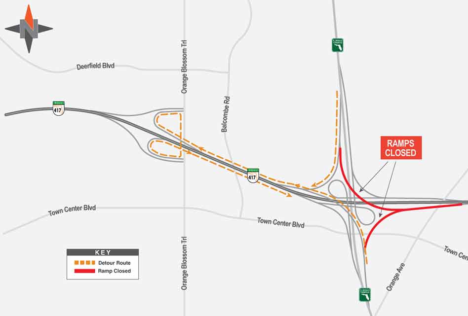 State Road 417 and nearby ramp and road ramp closures to continue this week