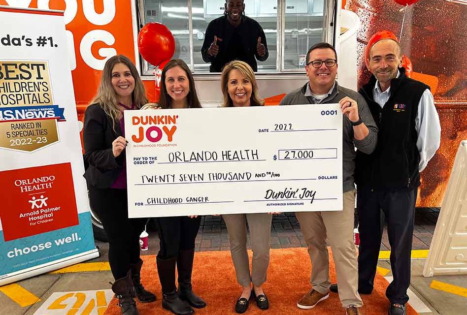 Dunkin’ Shines Gold with $27,000 Grant to Bring Joy to Kids Battling Cancer at Orlando Health Arnold Palmer Hospital for Children