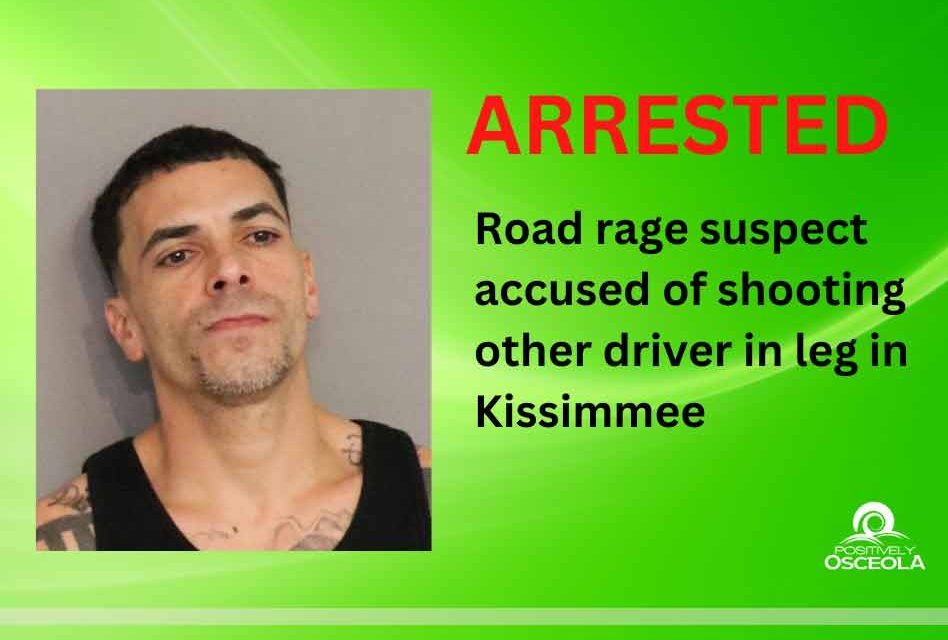 Man arrested after allegedly shooting driver in leg in Kissimmee road rage incident