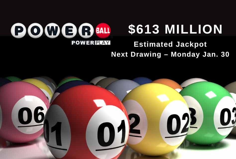 Monday night’s Powerball jackpot at $613M after no big winner in Saturday night’s drawing