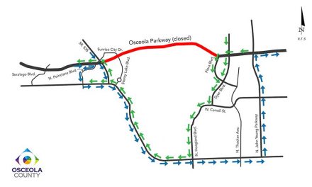 Osceola Parkway to close Friday night at 10 pm  – Saturday at 6 am for toll gantry installation